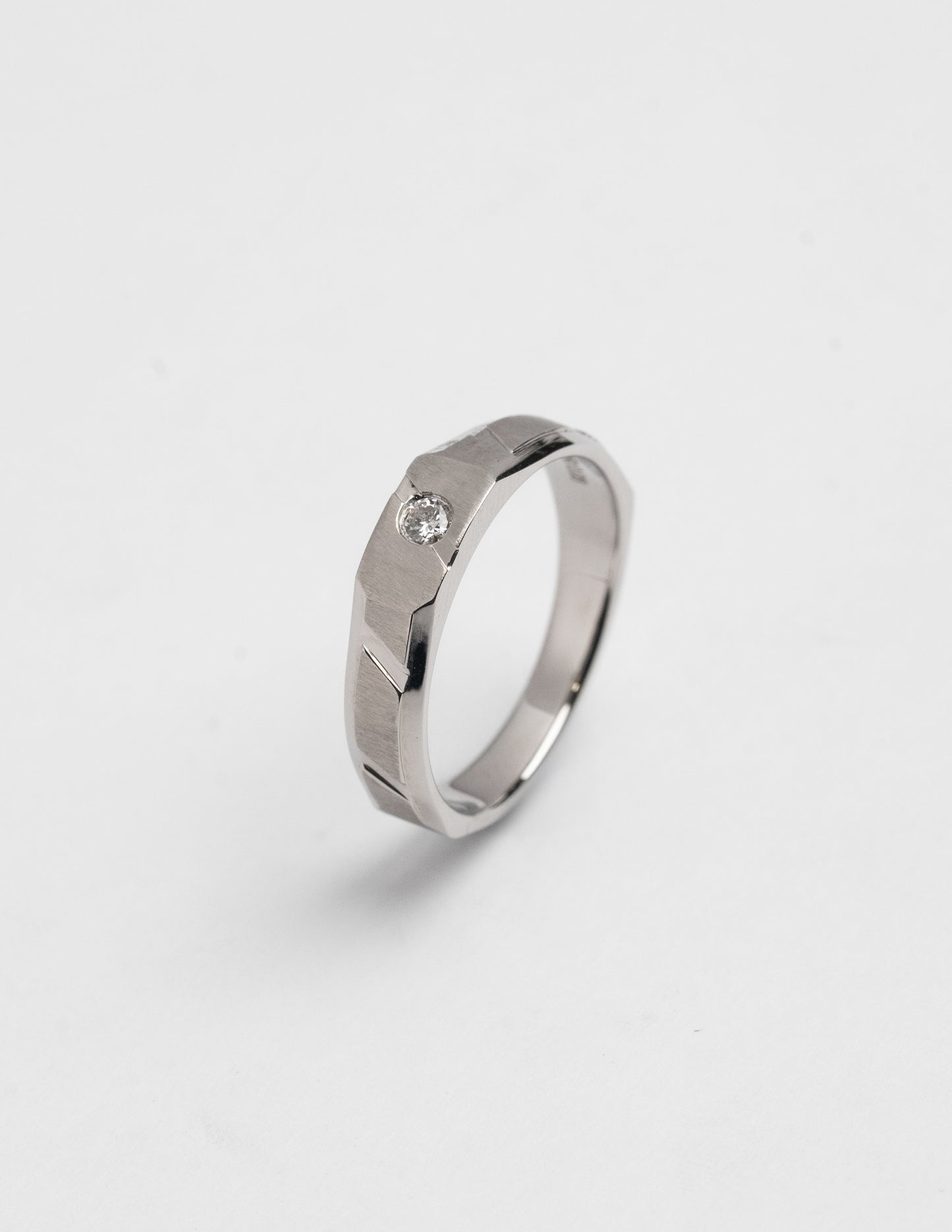 Beveled Diamond Ring