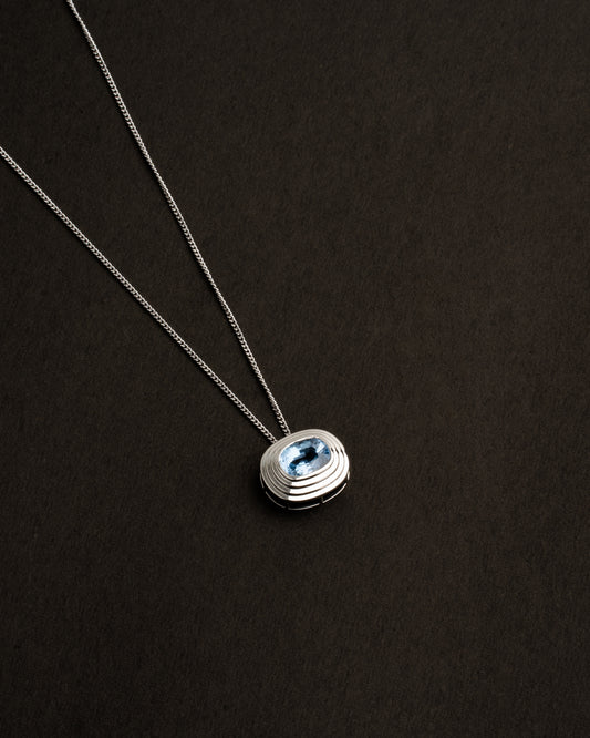 Medallion Aquamarine triple  tier  Pendant