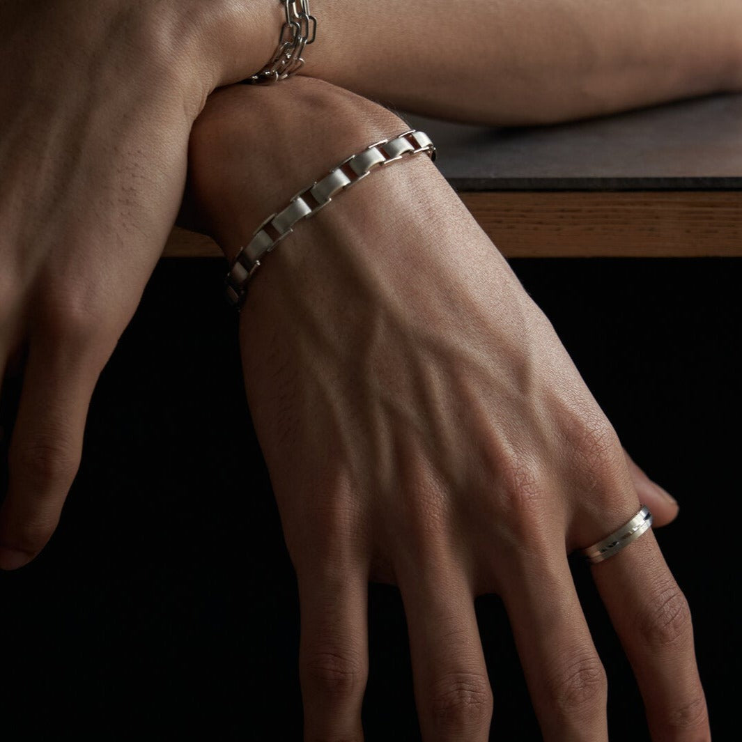 Sandblast Link Bracelet